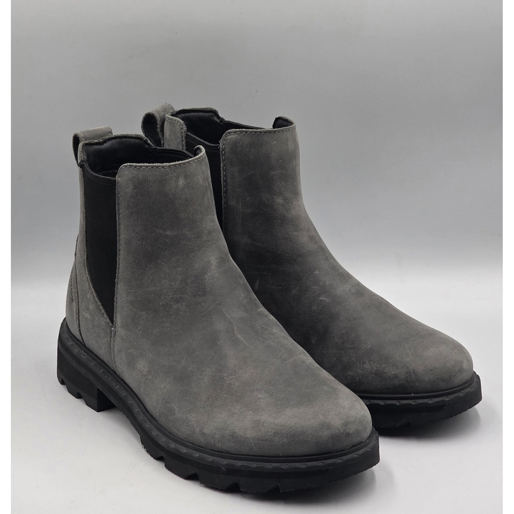 SOREL Lennox Chelsea Waterproof Boots Gray Suede Quarry Women's 7
